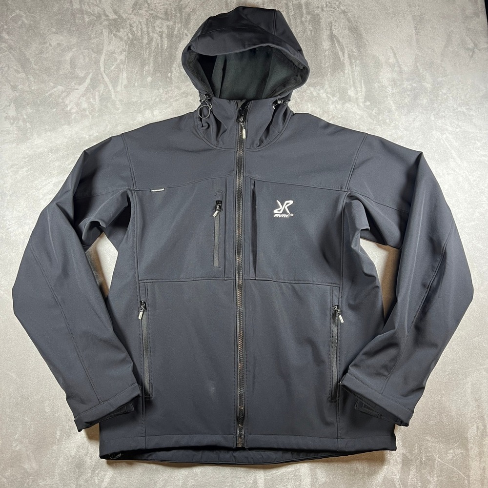 RevolutionRace Hiball Jacket Mens XL Black Softshell Hooded Outdoor Style 10014
